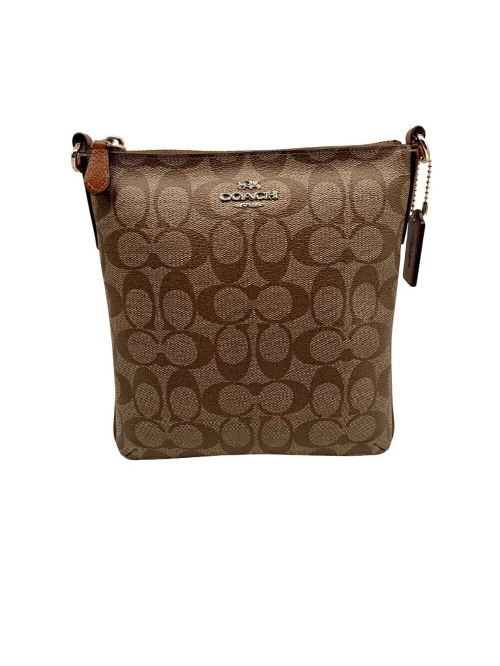 Coach Brown Signature North/South Crossbody Bag